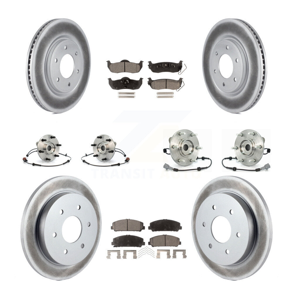 Hub Bearing Coated Brake Rotor Pads Front Rear Kit (10Pc) For Nissan Armada QX56