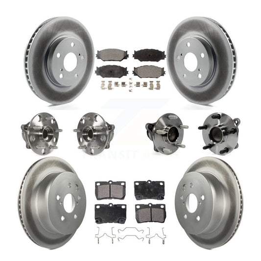 Hub Bearing Coated Disc Brake Rotor & Pads Front Rear Kit (10Pc) For Lexus IS250