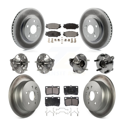 Hub Bearing Coated Disc Brake Rotor & Pads Front Rear Kit (10Pc) For Lexus IS250