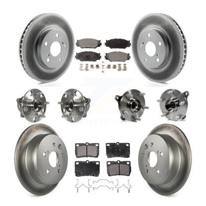 Hub Bearing Coated Disc Brake Rotor & Pads Front Rear Kit (10Pc) For Lexus IS250