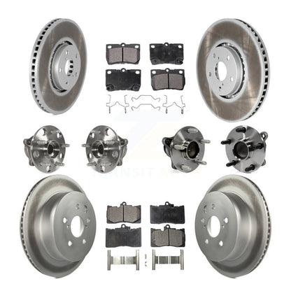 Hub Bearing Coated Brake Rotor & Pad Front Rear Kit (10Pc) For Lexus IS350 GS350