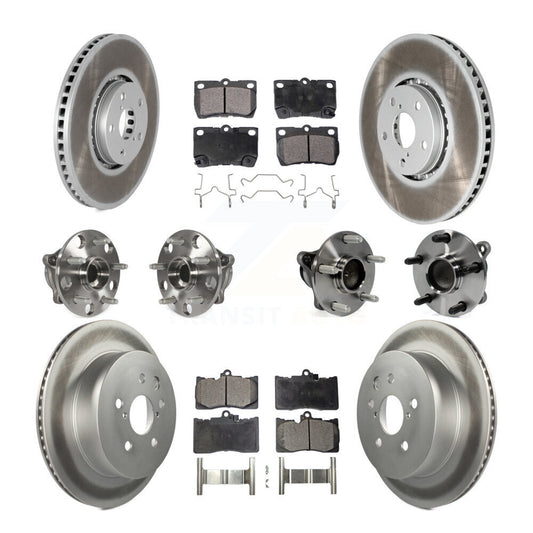 Hub Bearing Coated Brake Rotor & Pad Front Rear Kit (10Pc) For Lexus IS350 GS350