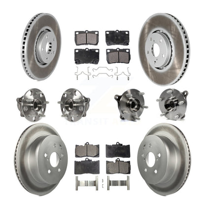 Hub Bearing Coated Disc Brake Rotor & Pads Front Rear Kit (10Pc) For Lexus IS350