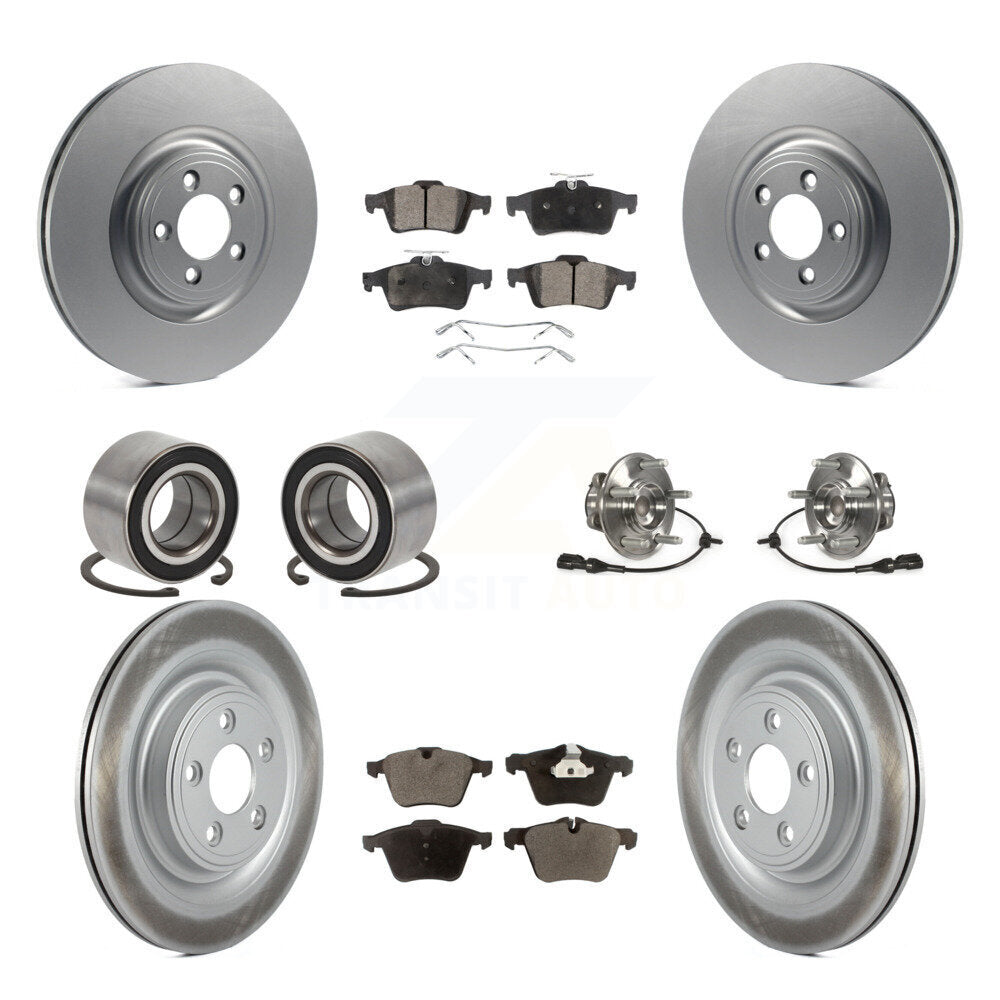 Hub Bearing Coat Brake Rotor Pads Shoe Front Rear Kit (10Pc) For Jaguar XF XJ XK