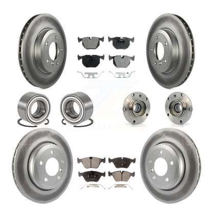 Hub Bearing Coated Brake Rotor Pad Shoe Front Rear Kit (10Pc) For BMW 330Ci 330i