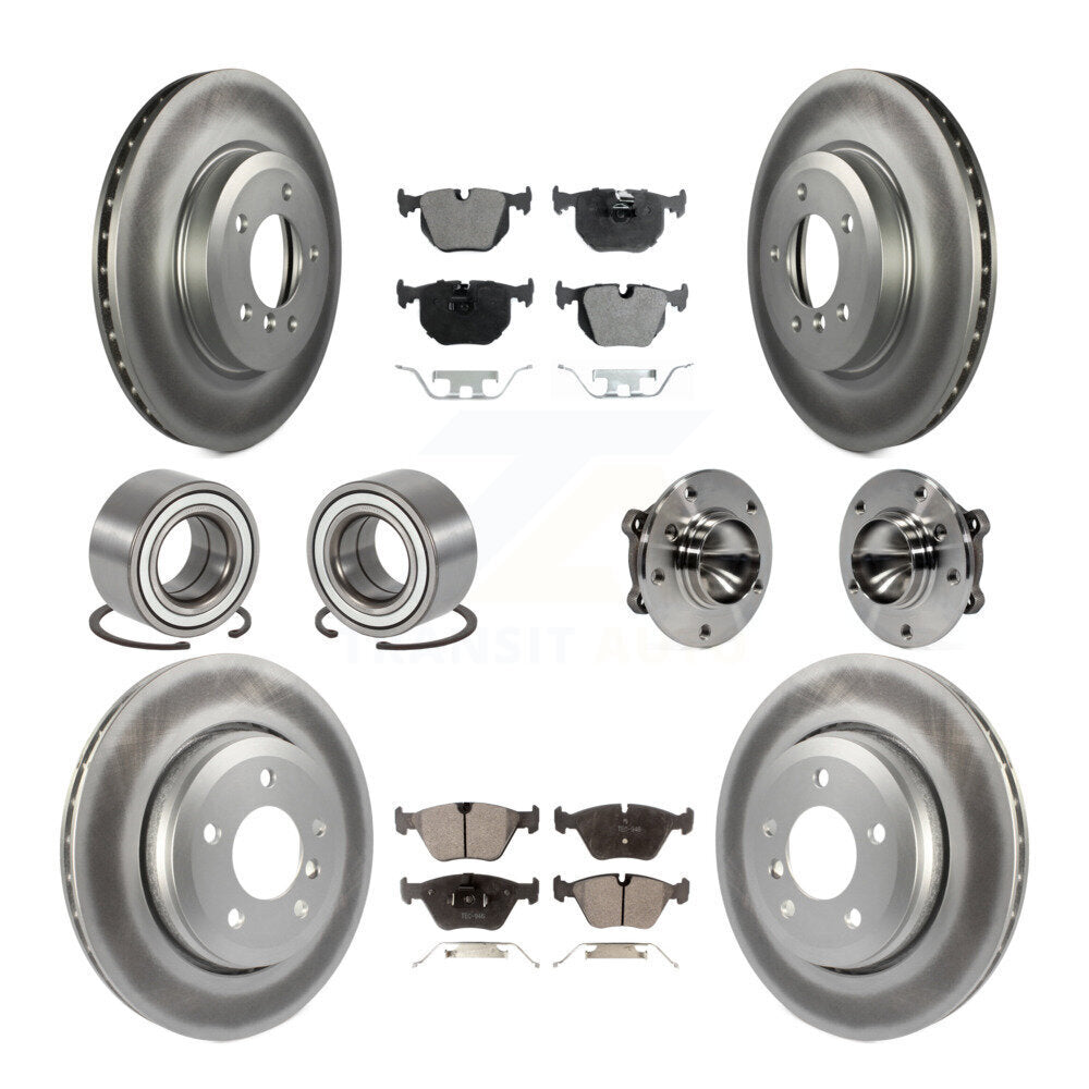 Hub Bearing Coated Brake Rotor Pad Shoe Front Rear Kit (10Pc) For 2006 BMW 330Ci