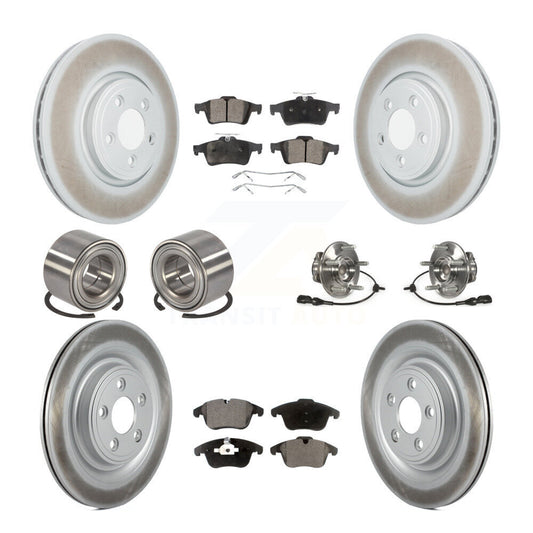 Hub Bearing Coated Brake Rotor Pads Shoe Front Rear Kit (10Pc) For Jaguar S-Type