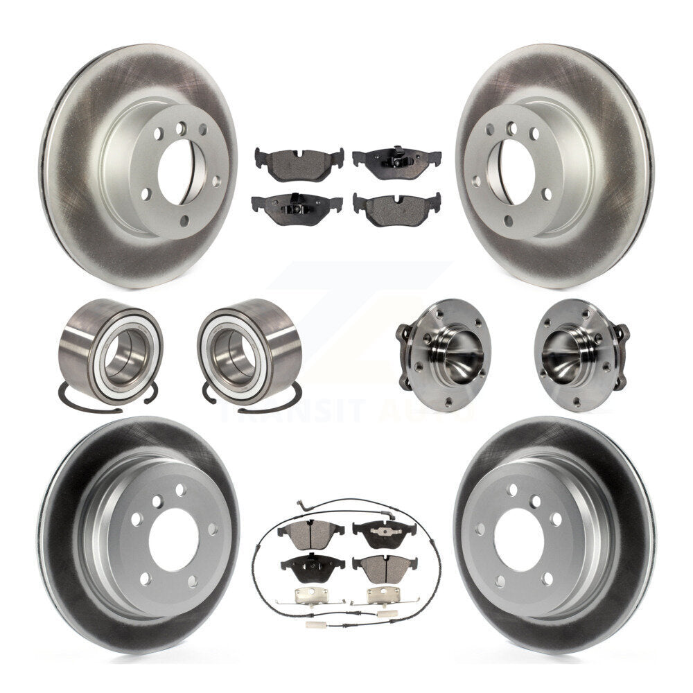 Hub Bearing Coated Disc Brake Rotor Pads Shoe Front Rear Kit (10Pc) For BMW 328i