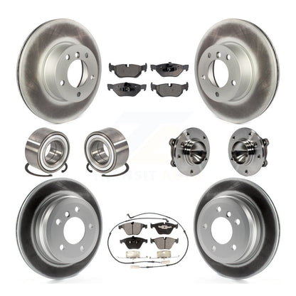 Hub Bearing Coated Disc Brake Rotor Pads Shoe Front Rear Kit (10Pc) For BMW 328i