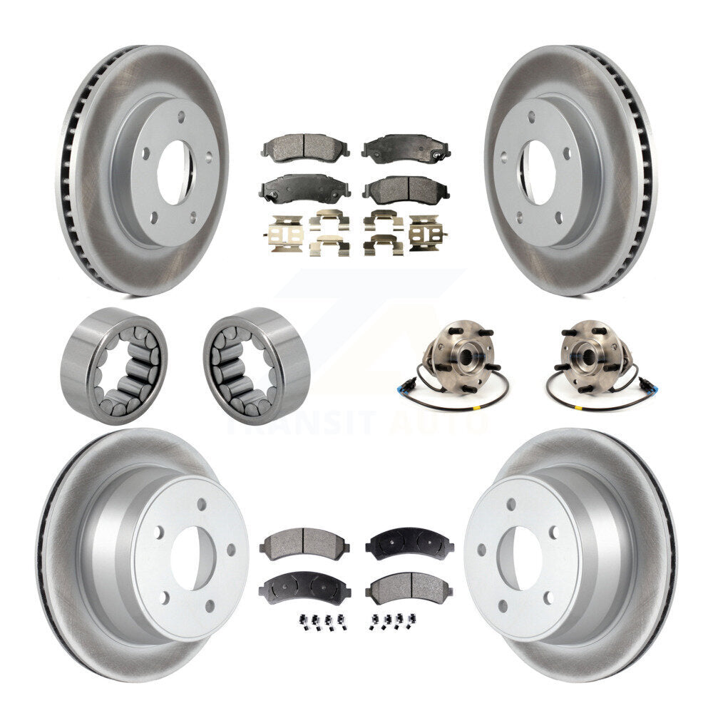 Hub Bearing Coated Brake Rotor Pads Shoe Front Rear Kit (10Pc) For Chevrolet GMC