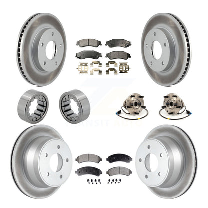 Hub Bearing Coated Brake Rotor Pads Shoe Front Rear Kit (10Pc) For Chevrolet GMC