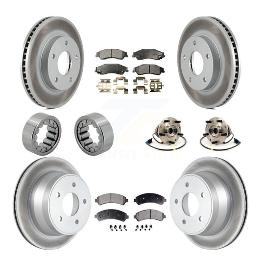 Hub Bearing Coated Brake Rotor Pads Shoe Front Rear Kit (10Pc) For Chevrolet GMC