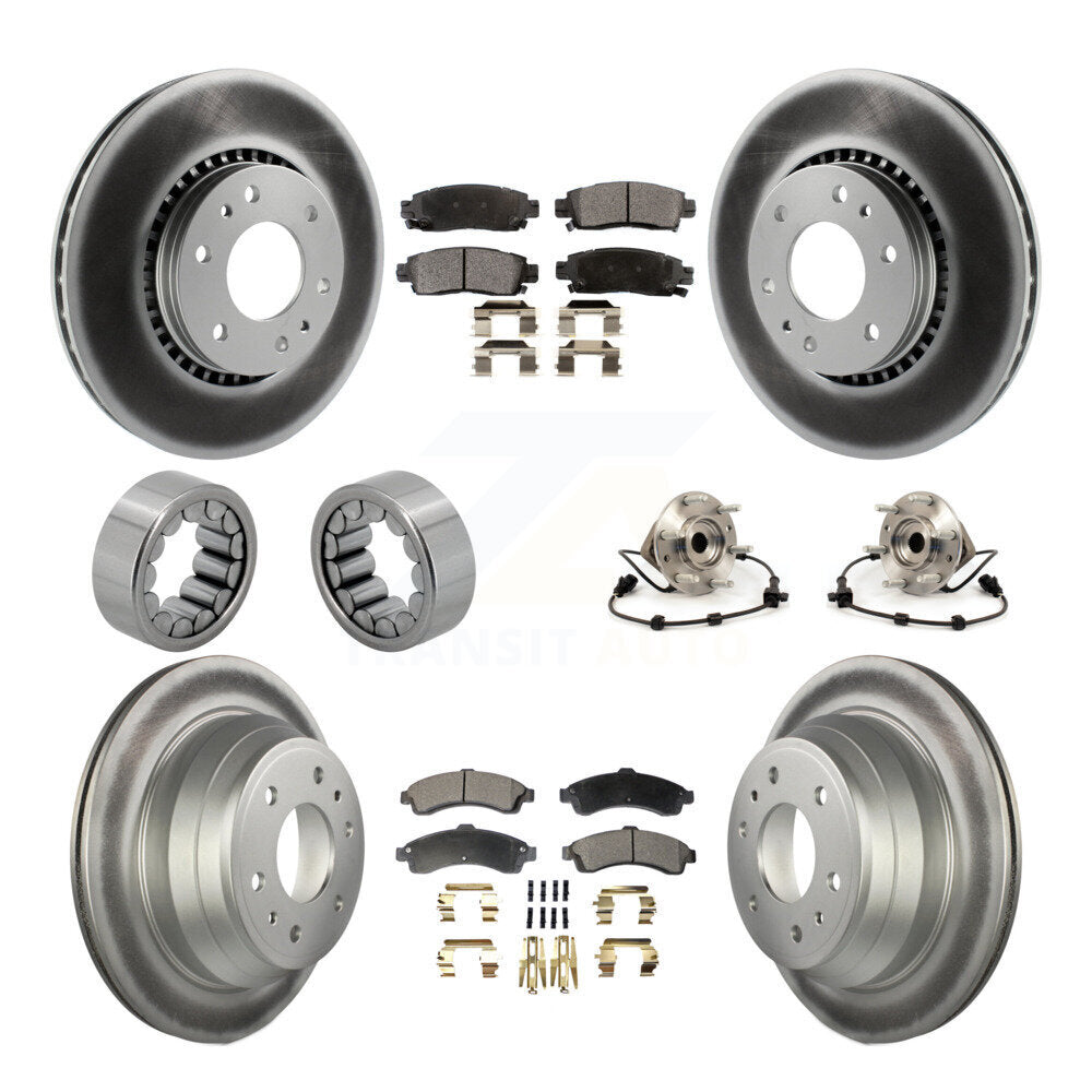 Hub Bearing Coat Brake Rotor Pad Shoe Front Rear Kit (10Pc) For Chevrolet GMC XL