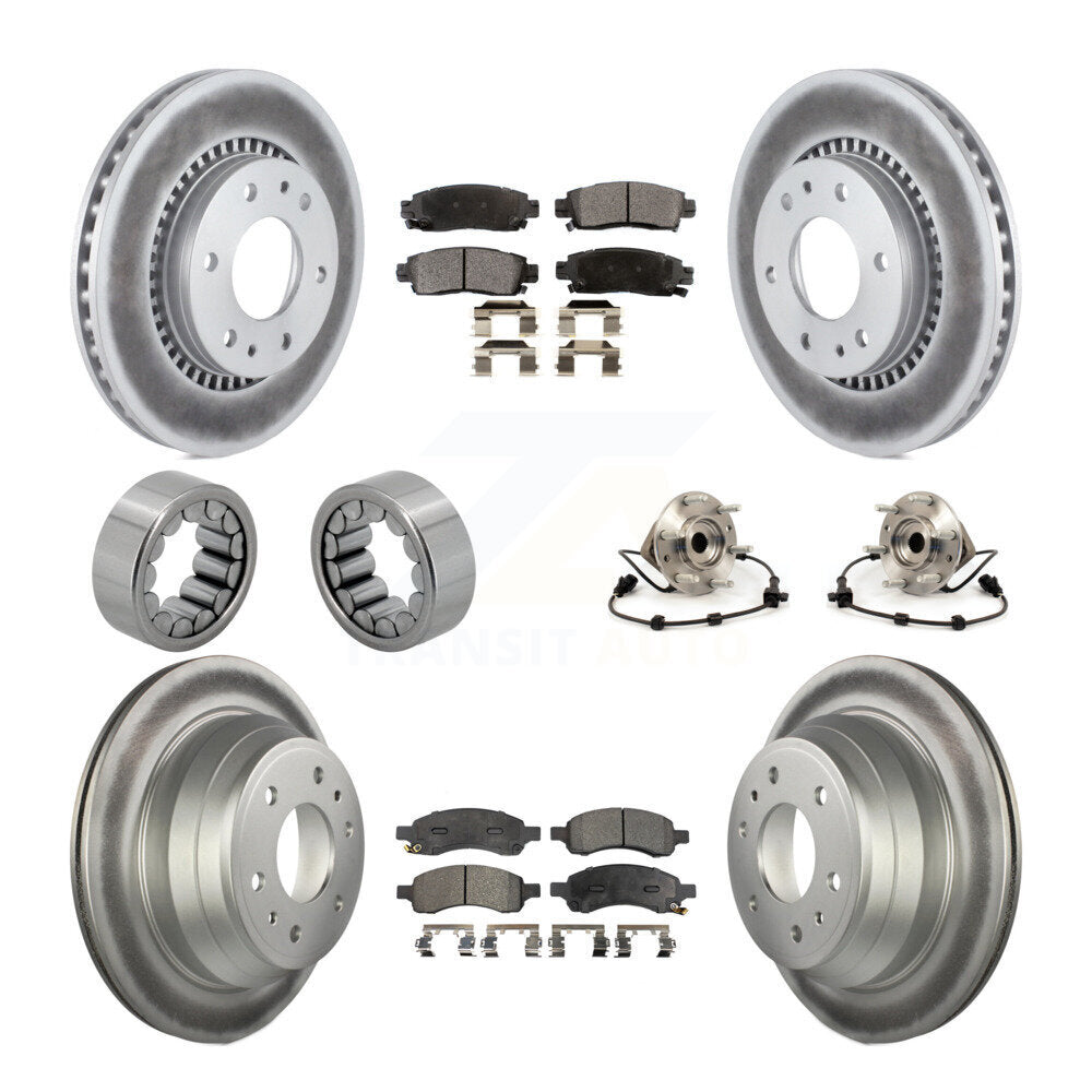 Hub Bearing Coated Brake Rotor Pads Shoe Front Rear Kit (10Pc) For Chevrolet GMC