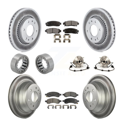 Hub Bearing Coated Brake Rotor Pads Shoe Front Rear Kit (10Pc) For Chevrolet GMC