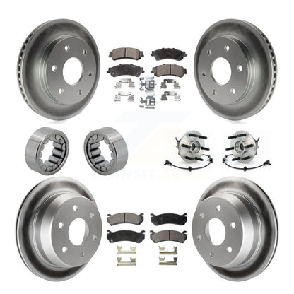Hub Bearing Coated Brake Rotor Pad Shoe Front Rear Kit (10Pc) For Chevrolet 1500