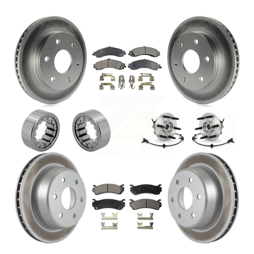 Hub Bearing Coated Brake Rotor Pad Shoe Front Rear Kit (10Pc) For Chevrolet 1500