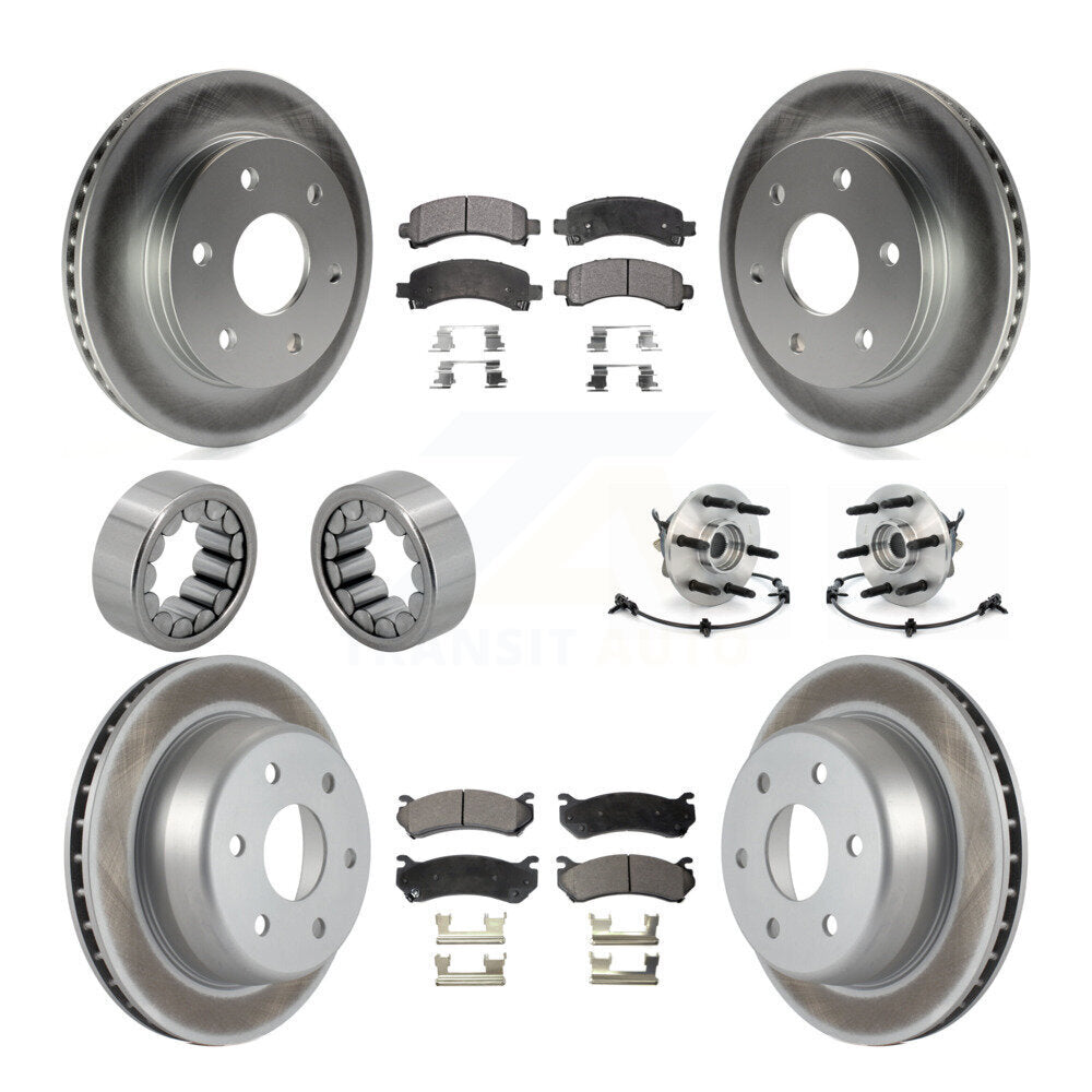Hub Bearing Coated Brake Rotor Pad Shoe Front Rear Kit (10Pc) For Chevrolet 1500