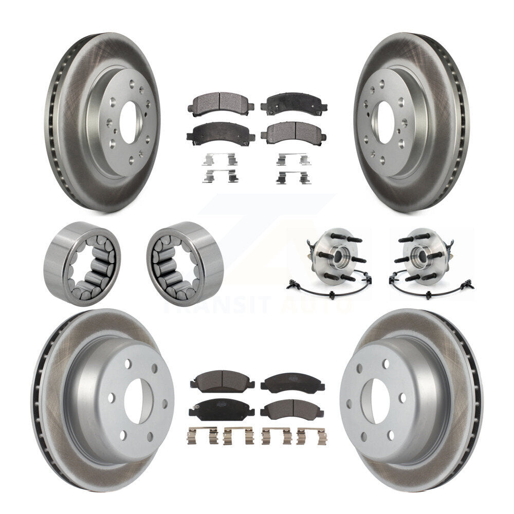 Hub Bearing Coated Brake Rotor Pad Shoe Front Rear Kit (10Pc) For Chevrolet 1500