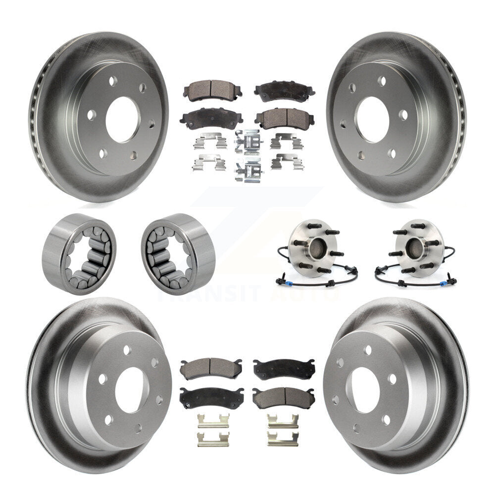 Hub Bearing Coated Brake Rotor Pad Shoe Front Rear Kit (10Pc) For Chevrolet 1500