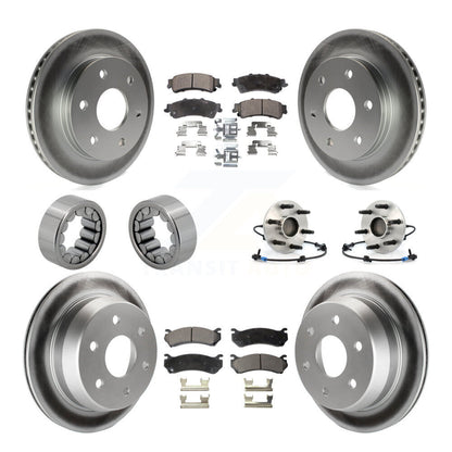 Hub Bearing Coated Brake Rotor Pad Shoe Front Rear Kit (10Pc) For Chevrolet 1500