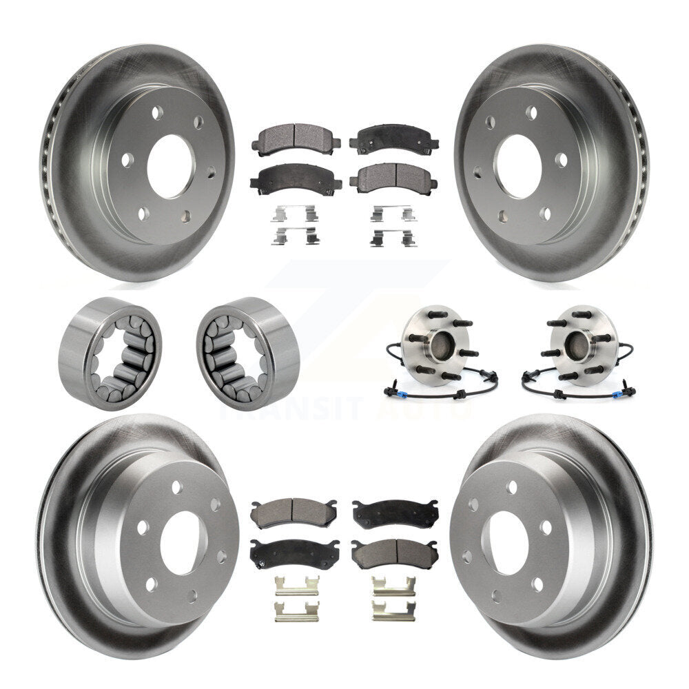 Hub Bearings Coated Disc Brake Rotors And Ceramic Pads Shoes Front Rear Kit For