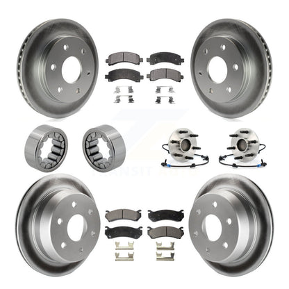 Hub Bearings Coated Disc Brake Rotors And Ceramic Pads Shoes Front Rear Kit For