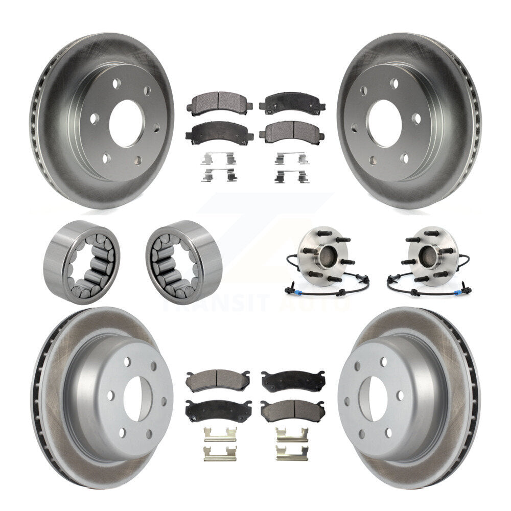 Hub Bearing Coated Brake Rotor Pad Shoe Front Rear Kit (10Pc) For Chevrolet 1500