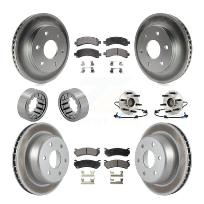 Hub Bearing Coated Brake Rotor Pad Shoe Front Rear Kit (10Pc) For Chevrolet 1500