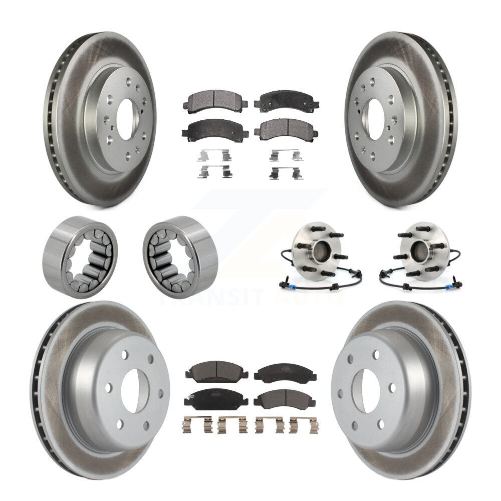 Hub Bearing Coated Brake Rotor Pad Shoe Front Rear Kit (10Pc) For Chevrolet 1500