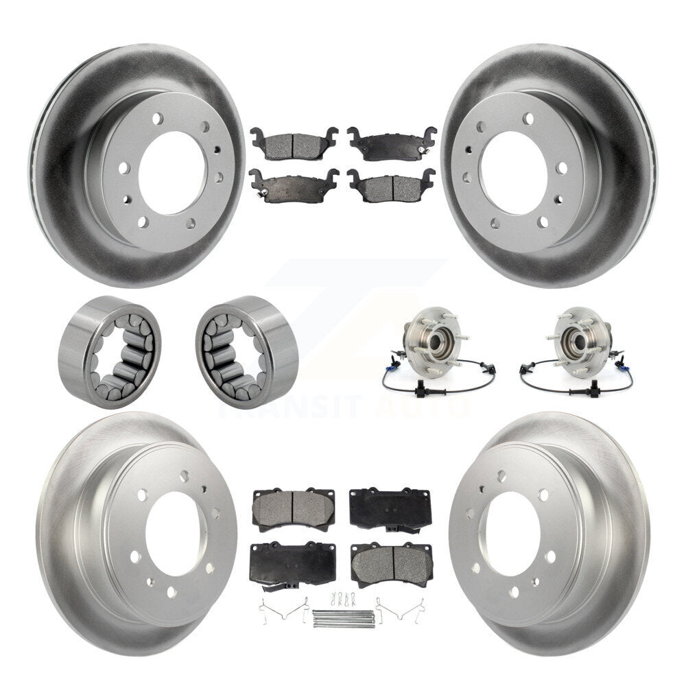 Hub Bearing Coat Brake Rotor Pads Shoe Front Rear Kit (10Pc) For 06-08 Hummer H3