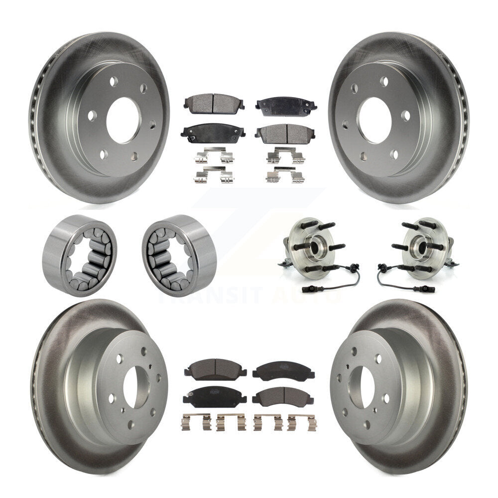 Hub Bearing Coat Brake Rotor Pads Shoe Front Rear Kit (10Pc) For GMC Sierra 1500