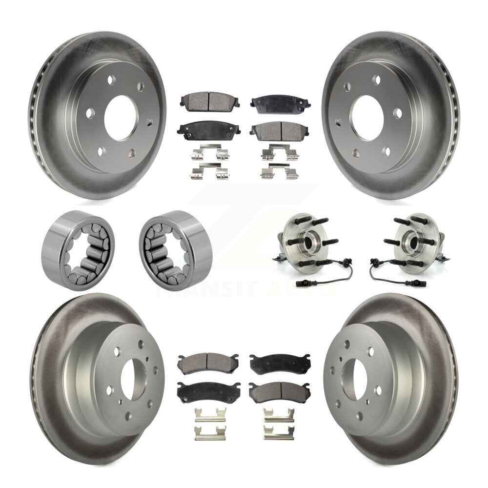 Hub Bearings Coated Disc Brake Rotors And Ceramic Pads Shoes Front Rear Kit For