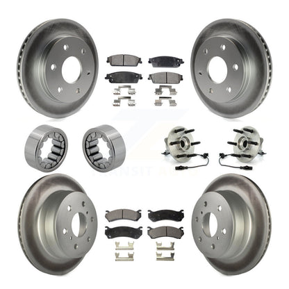 Hub Bearings Coated Disc Brake Rotors And Ceramic Pads Shoes Front Rear Kit For