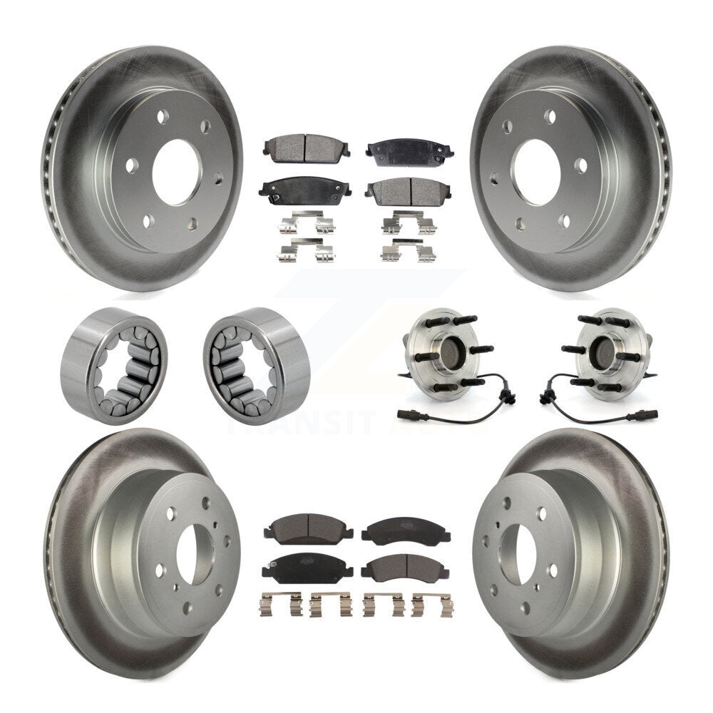 Hub Bearing Coat Brake Rotor Pads Shoe Front Rear Kit (10Pc) For GMC Sierra 1500