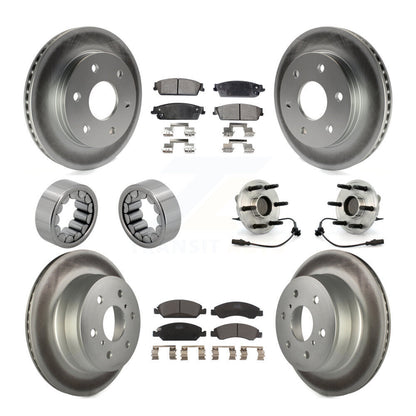 Hub Bearing Coat Brake Rotor Pads Shoe Front Rear Kit (10Pc) For GMC Sierra 1500