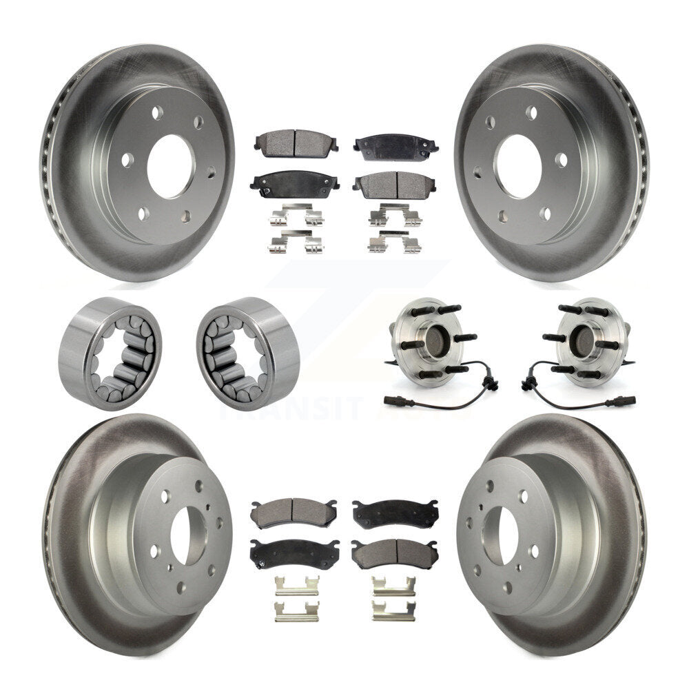 Hub Bearings Coated Disc Brake Rotors And Ceramic Pads Shoes Front Rear Kit For