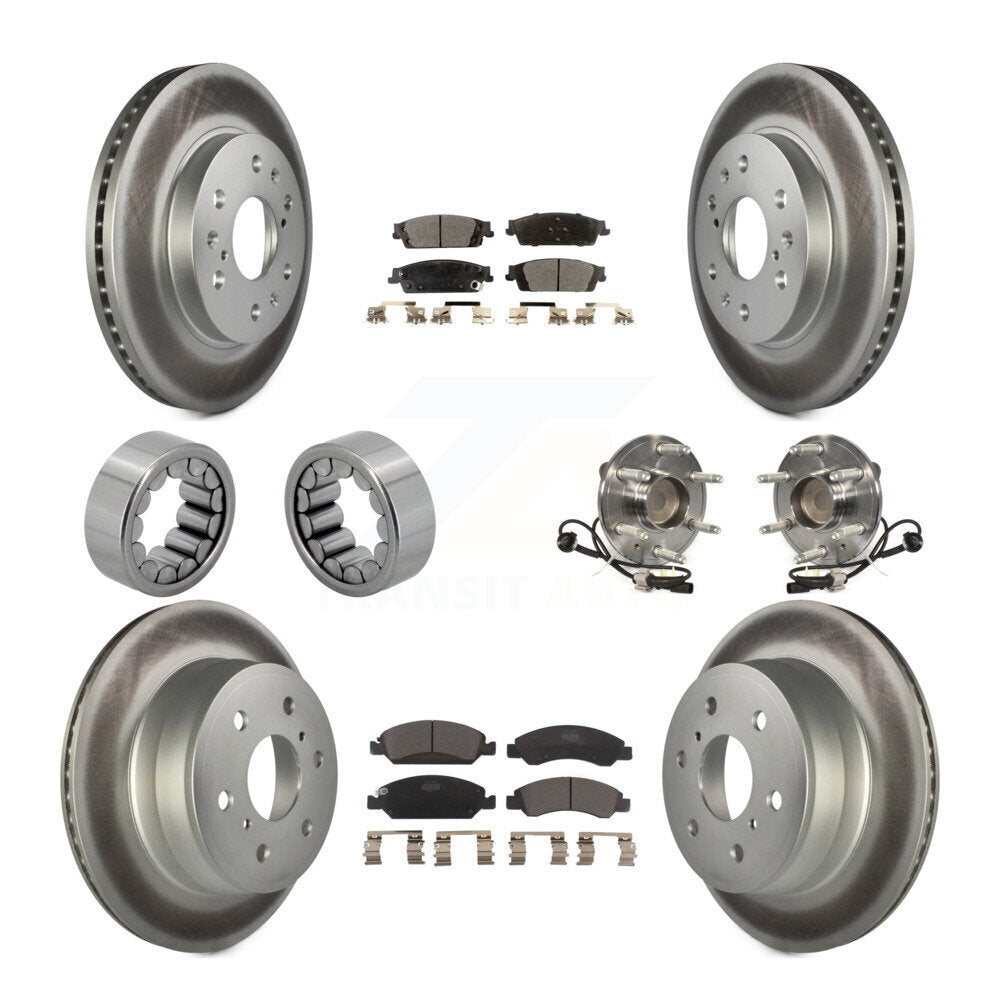 Hub Bearing Coat Brake Rotor Pads Shoe Front Rear Kit (10Pc) For GMC Sierra 1500