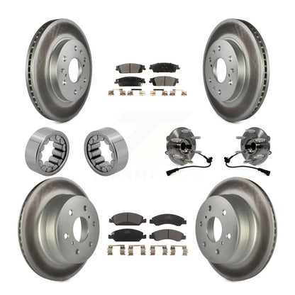 Hub Bearing Coat Brake Rotor Pads Shoe Front Rear Kit (10Pc) For GMC Sierra 1500