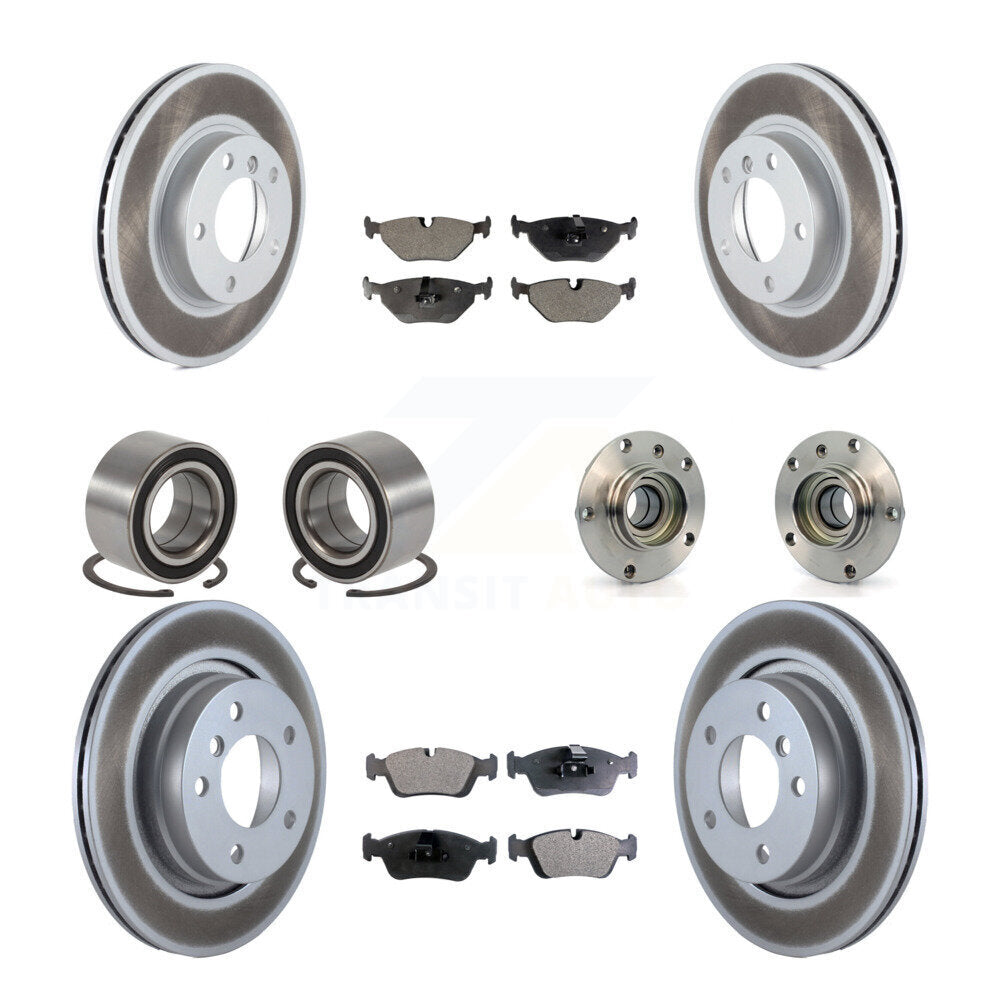 Hub Bearing Coated Brake Rotor Pad Shoe Front Rear Kit (10Pc) For BMW 328i 328is