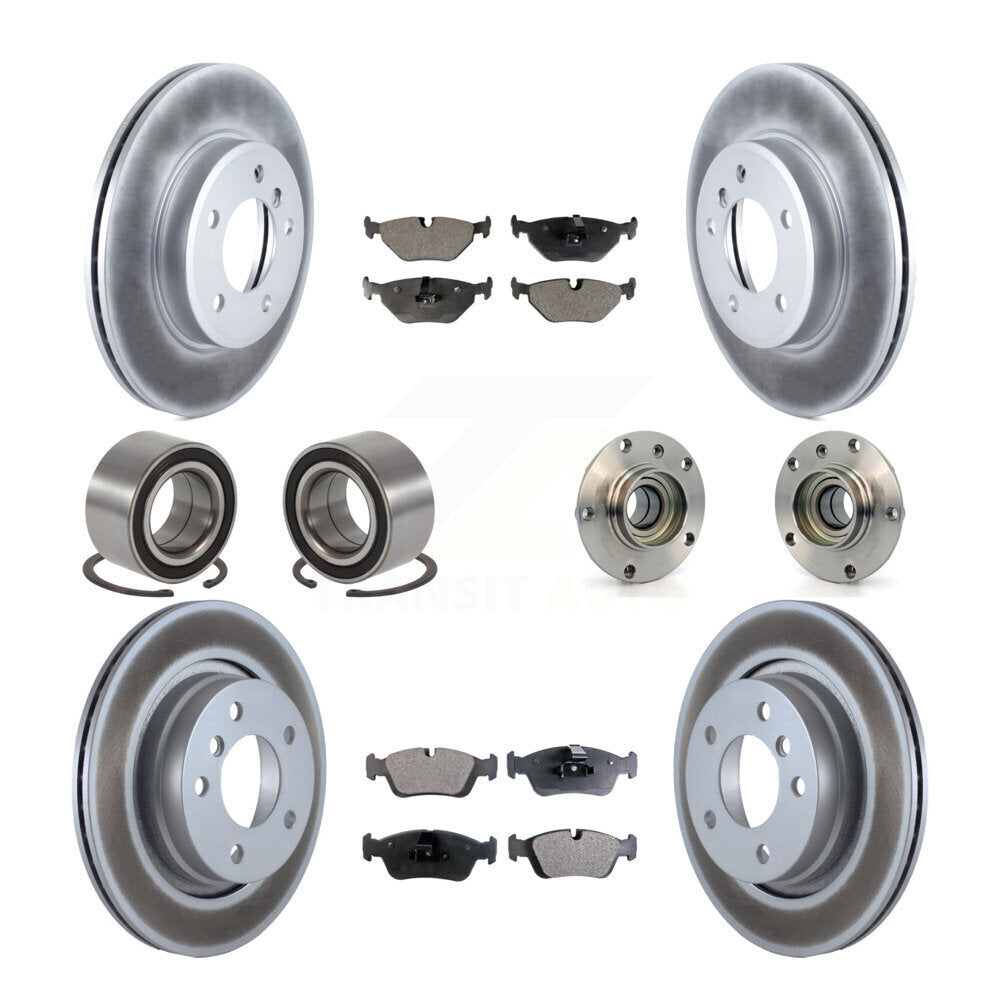Hub Bearing Coated Brake Rotor Pad Shoe Front Rear Kit (10Pc) For BMW 325i 325Ci