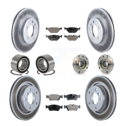 Hub Bearing Coated Brake Rotor Pad Shoe Front Rear Kit (10Pc) For BMW 325i 325Ci