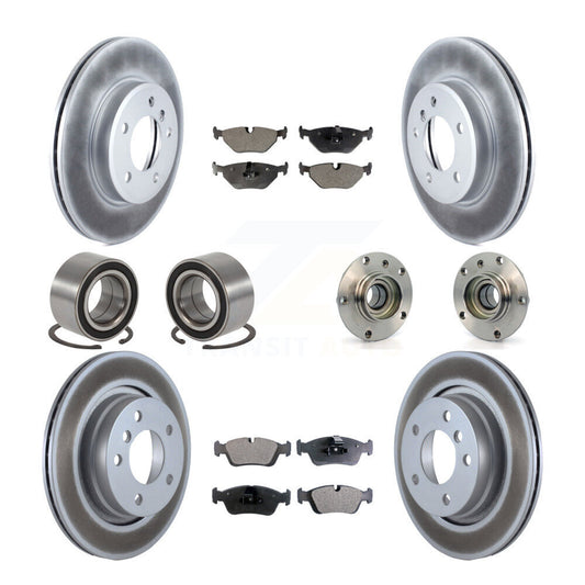 Hub Bearing Coated Brake Rotor Pad Shoe Front Rear Kit (10Pc) For BMW 325i 325Ci