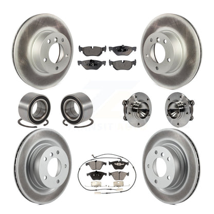 Hub Bearing Coated Brake Rotor Pads Shoe Front Rear Kit (10Pc) For BMW 323i 328i
