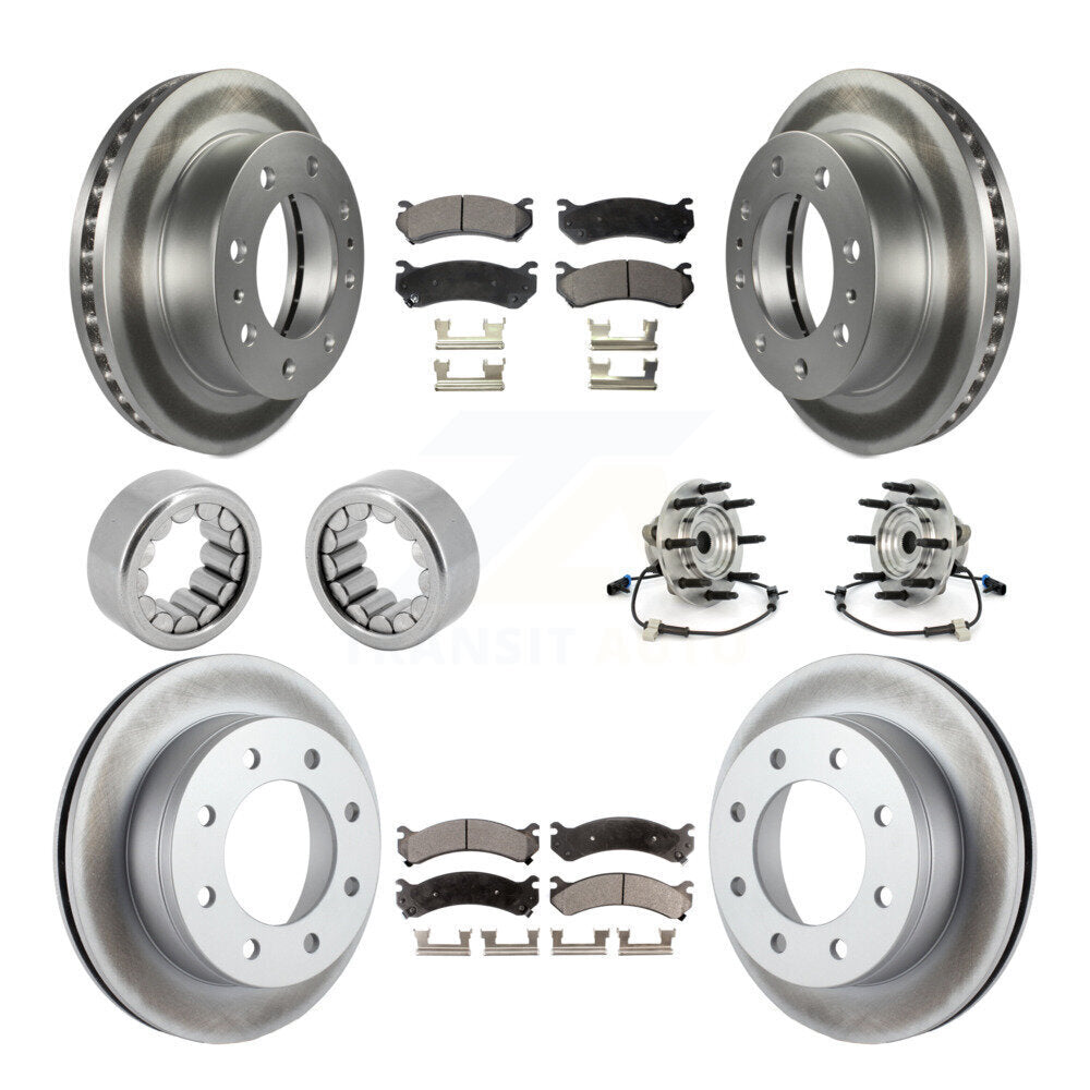 Hub Bearing Coated Disc Brake Rotor Pad Shoe Front Rear Kit (10Pc) For Hummer H2