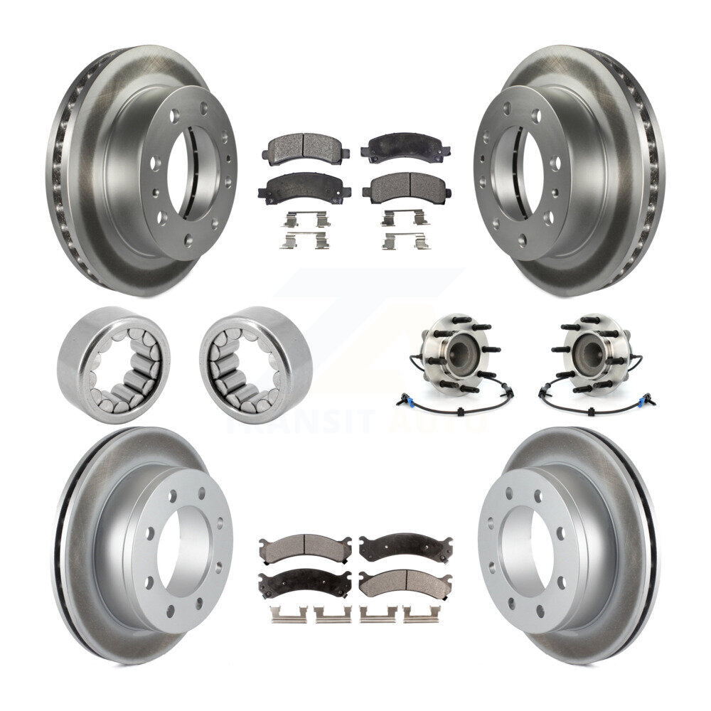 Hub Bearing Coated Brake Rotor Pad Shoe Front Rear Kit (10Pc) For Chevrolet 2500