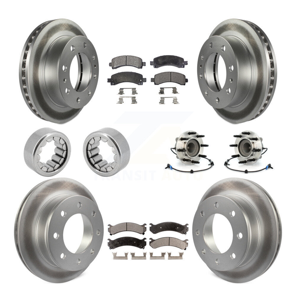 Hub Bearing Coated Brake Rotor Pad Shoe Front Rear Kit (10Pc) For Chevrolet 2500