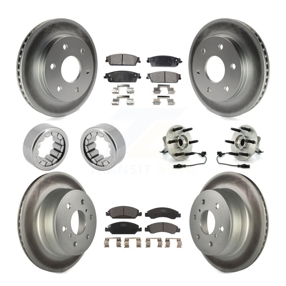 Hub Bearing Coat Brake Rotor Pads Shoe Front Rear Kit (10Pc) For GMC Sierra 1500