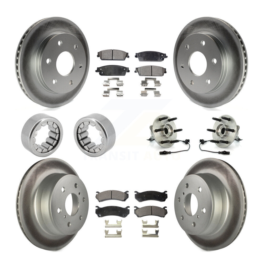 Hub Bearings Coated Disc Brake Rotors And Ceramic Pads Shoes Front Rear Kit For