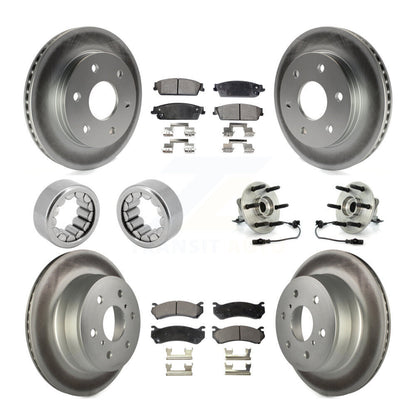 Hub Bearings Coated Disc Brake Rotors And Ceramic Pads Shoes Front Rear Kit For